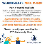 EXERCISE CLASSES EVERY WEEK- PORT VINCENT INSTITUTE